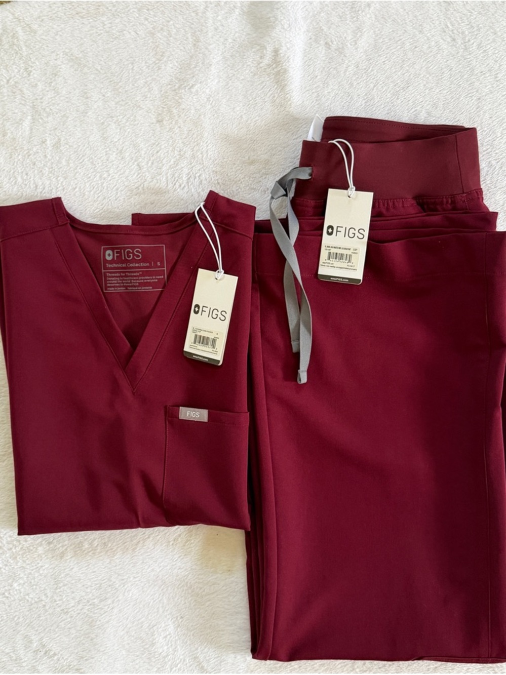 FIGS scrubs set in Burgundy